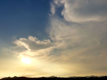 Low angle view of sky during sunset