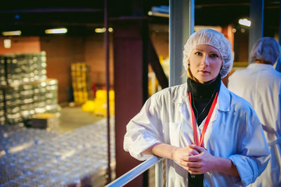 Portrait of confident female doctor working at hospital