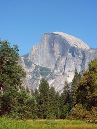 Scenic view of mountains against clear sky