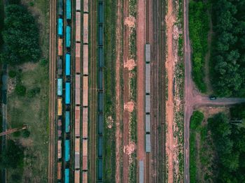 Directly above shot of shunting yard