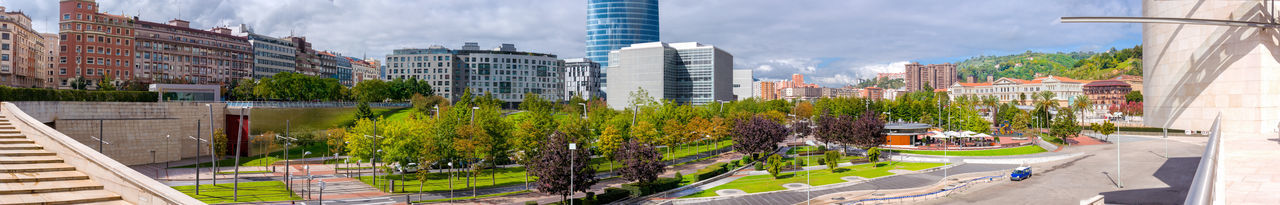 Panoramic shot of city buildings against sky