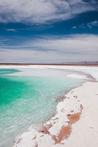 Laguna baltinache, salt lakes im chile 