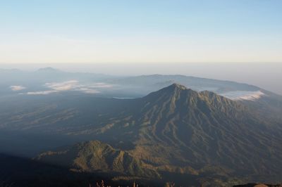 Aerial view of mountain range