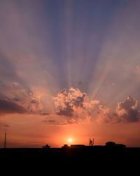 Scenic view of silhouette landscape against sky during sunset