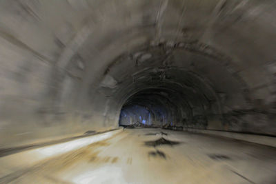 Interior of illuminated tunnel