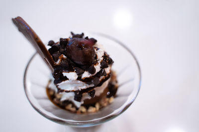 Close-up of ice cream in plate