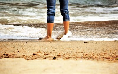 Low section of man on beach