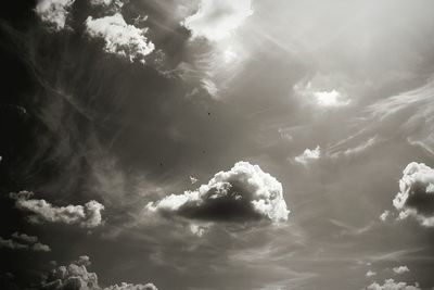 Low angle view of cloudy sky