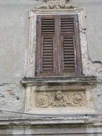 Low angle view of window on building