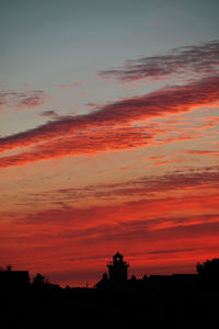 Scenic view of orange sky