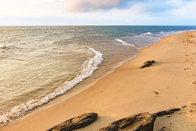 Scenic view of beach against sky