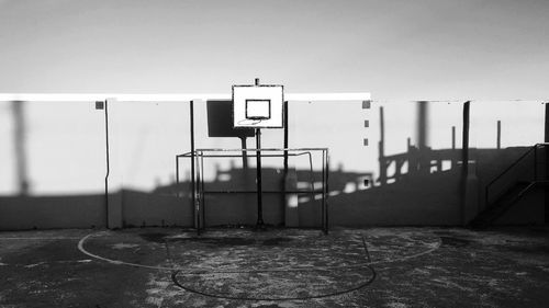 View of basketball hoop against clear sky