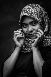 Close-up portrait of a young woman