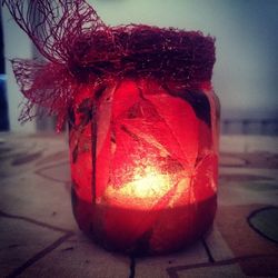 Close-up of red candle