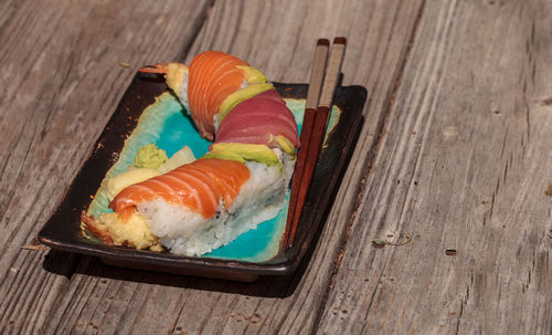 Close-up of food on table