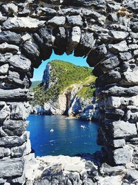 Scenic view of rock formation against sky