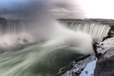 Scenic view of waterfall