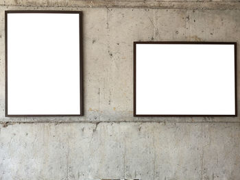 Empty frames on wall