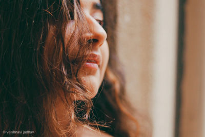 Close-up portrait of a young woman