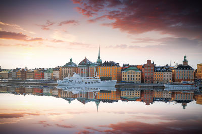 View of the vintage street of the city of stockholm