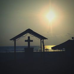 Scenic view of sea at sunset