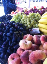 Full frame shot of grapes for sale at market stall