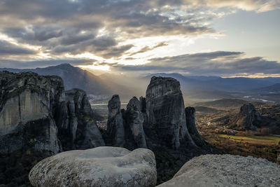 Rock formations at sunset