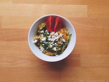 Directly above shot of food in bowl