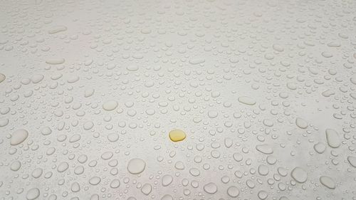 Full frame shot of raindrops on glass