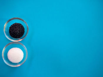 High angle view of coffee cup on table