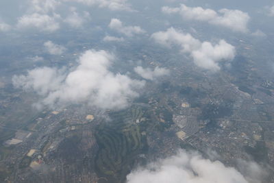 Aerial view of clouds over landscape