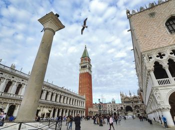 Crowded st mark' square on an autumn day