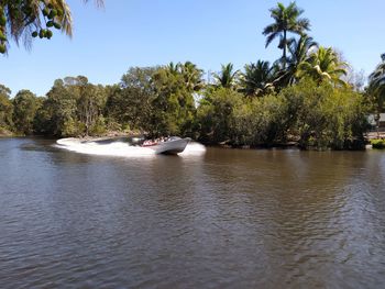 Scenic view of river against sky