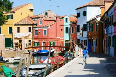 View of canal passing through city