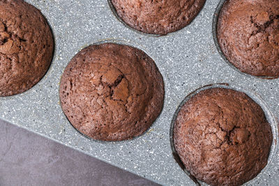 Cupcake muffins with nuts and chocolate