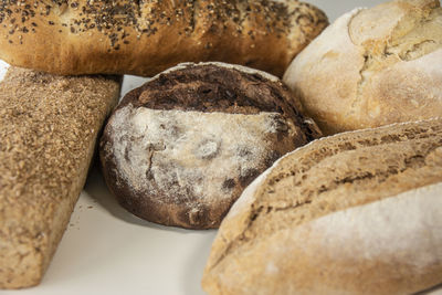 High angle view of bread in store