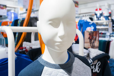 Close-up of mannequin at store