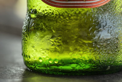 Close-up of water in glass on table