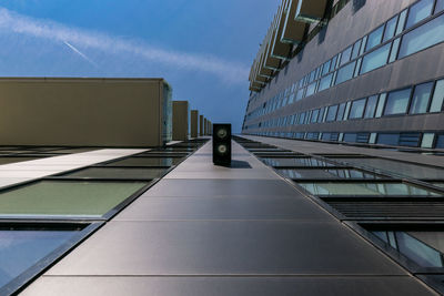 Low angle view of modern building against sky