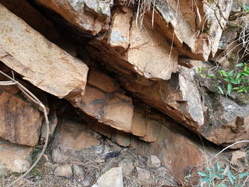 Low angle view of rock formation