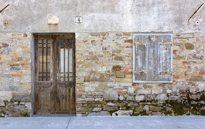 Closed door of old building