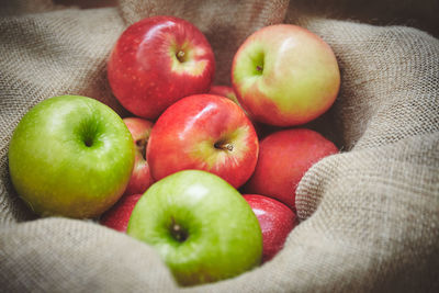 High angle view of apples
