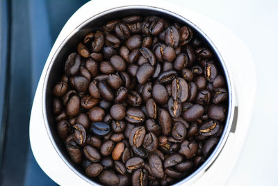 Close-up of coffee beans in bowl