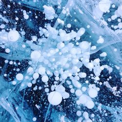 Close-up of frozen lake