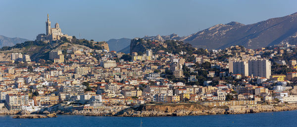 Aerial view of buildings in city