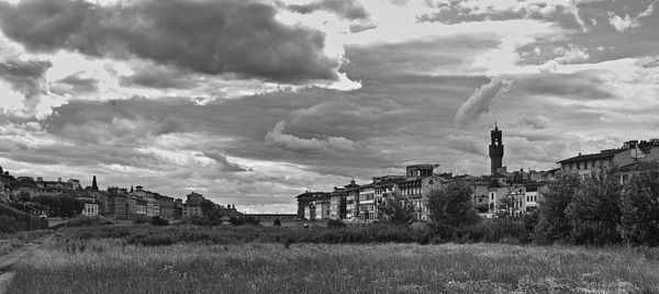 Panoramic shot of old building against sky