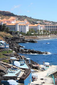 Town with buildings in background