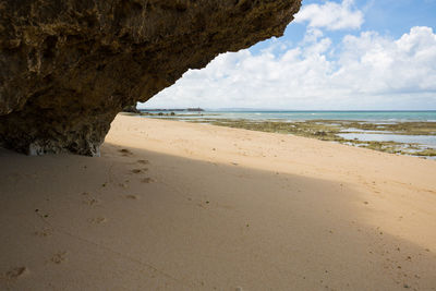 Scenic view of beach against sky