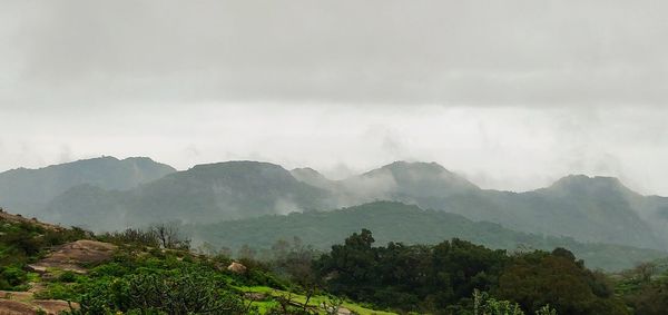 Scenic view of mountains against sky