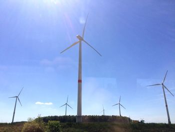 Wind turbines on landscape